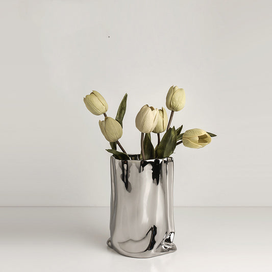 Electroplated Ceramic Vases