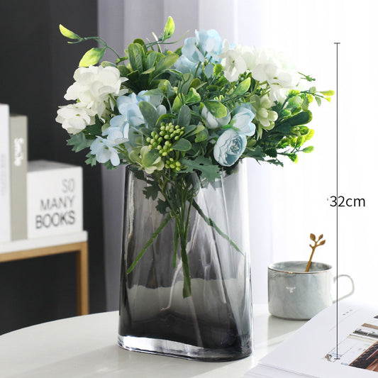 Light Luxury Personality Simple Modern Creative Transparent Glass Vase Decoration Living