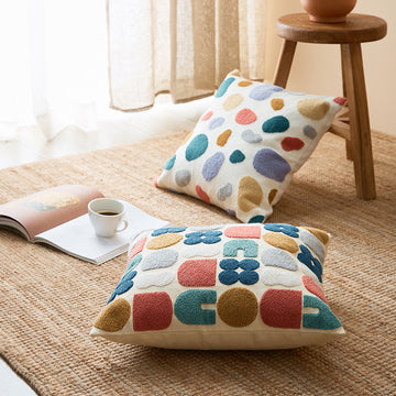 Multi-coloured Patterned Bedroom Cushion