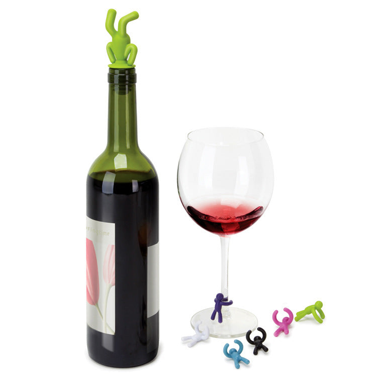 Fun Creative Man Wine Stoppers Set of 7