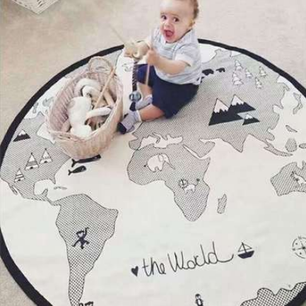 World Map Play Mats Baby Carpet Boy Girl Crawling Blanket