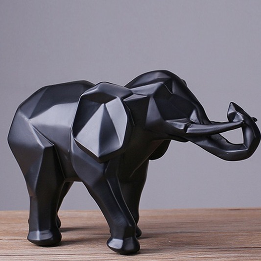 Black Contemporary Elephant Statue Resin Ornament