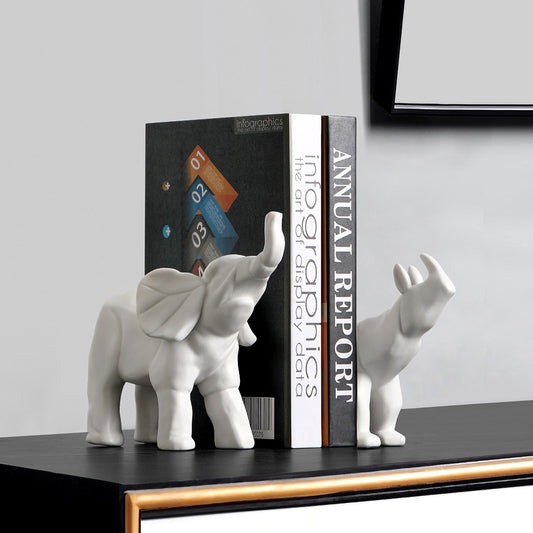 Nordic Modern Elephant and Rhinoceros Animal Ornaments